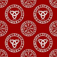 seamless celtic pattern of white round elements on a red background, texture, design photo