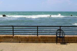 Coast of the Mediterranean Sea in northern Israel. photo