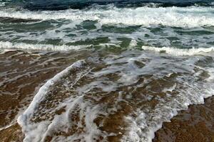 The color of sea water on the Mediterranean coast. photo