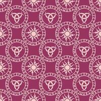 seamless celtic pattern of pink round elements on purple background, texture, design photo