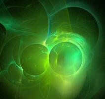 yellow and green abstract drawing on a black background, color digital graphics, design photo
