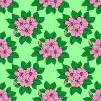 seamless pattern of large pink flowers on a green background, texture, design photo