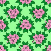 seamless pattern of large pink flowers on a green background, texture, design photo