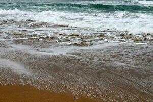 Coast of the Mediterranean Sea in northern Israel. photo