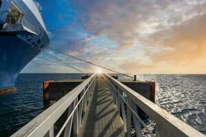 Scenic views from luxury cruise ship on Caribbean vacation in Puerto Rico photo