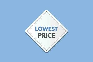 Lowest Price text Button. Lowest Price Sign Icon Label Sticker Web Buttons vector