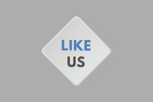 Like Us text Button. Like Us Sign Icon Label Sticker Web Buttons vector