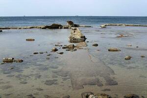 Coast of the Mediterranean Sea in northern Israel. photo