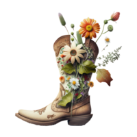 Watercolor Cowgirl Boots . png