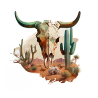 cow skull art illustration . png