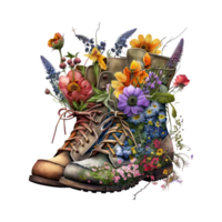 Watercolor painting of pair of boots . png