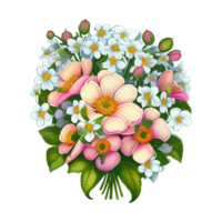 flores e folhas aguarela . ai gerado png