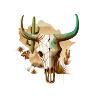 vache crâne art illustration . ai généré png