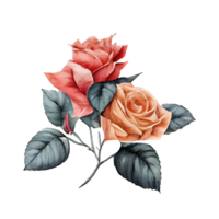 Rose acquerello . ai generato png