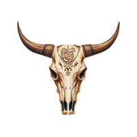 cow skull art illustration . png