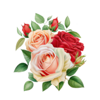 rosas aguarela . ai gerado png