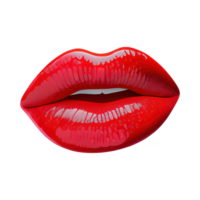 pinky rouge lèvres avec bouche légèrement ouvert et les dents visible avec égouttage Couleur sur le bas . ai généré png