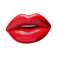 Pinky red lips with mouth slightly open and teeth visible with dripping color on the bottom . png