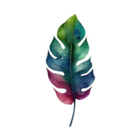 tropical feuilles dans aquarelle . ai généré png