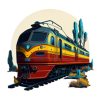 moderno tren en naturaleza . ai generado png