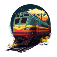 moderno tren en naturaleza . ai generado png