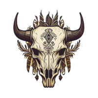 cow skull art illustration . png