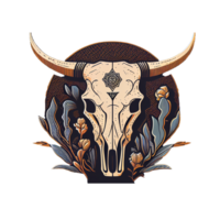 cow skull art illustration . png