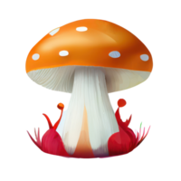 champignon dessin animé style . ai généré png