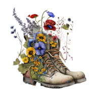 Watercolor painting of pair of boots . png