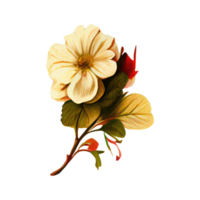 fiori e le foglie acquerello . ai generato png