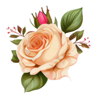 des roses aquarelle . ai généré png