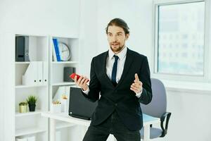 man in a suit official documents work office executive photo