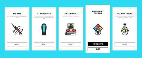 engineering tool work wrench onboarding icons set vector