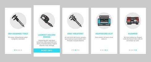 engineering tool work wrench onboarding icons set vector