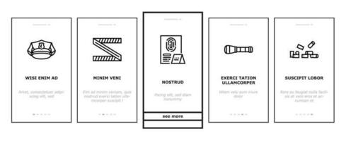 crimen escena policía evidencia inducción íconos conjunto vector