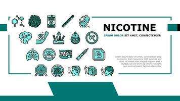 nicotine cigarette tobacco smoke landing header vector