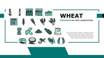 wheat grain bread harvest landing header vector