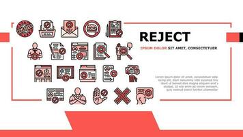 reject man stop stamp cancel landing header vector