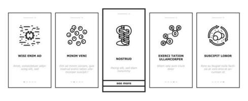 biotechnology chemistry science onboarding icons set vector