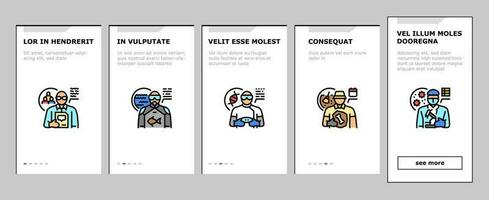 scientist laboratory lab science onboarding icons set vector