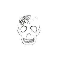 Human evil skull vector icon illustration