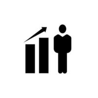 man with a chart presentation vector icon illustration