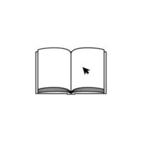 book and cursor vector icon illustration