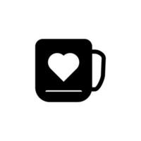 taza con corazón vector icono ilustración