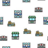 store shop retail market vector seamless pattern