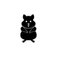 silhouette of a hamster vector icon illustration