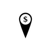 Location pin, dollar vector icon illustration