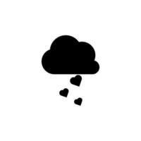 cloud with a heart vector icon illustration