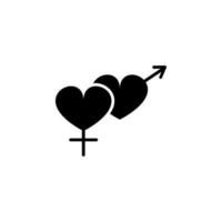 firmar de sexo y corazón vector icono ilustración