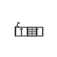 Kitchen furniture vector icon illustration